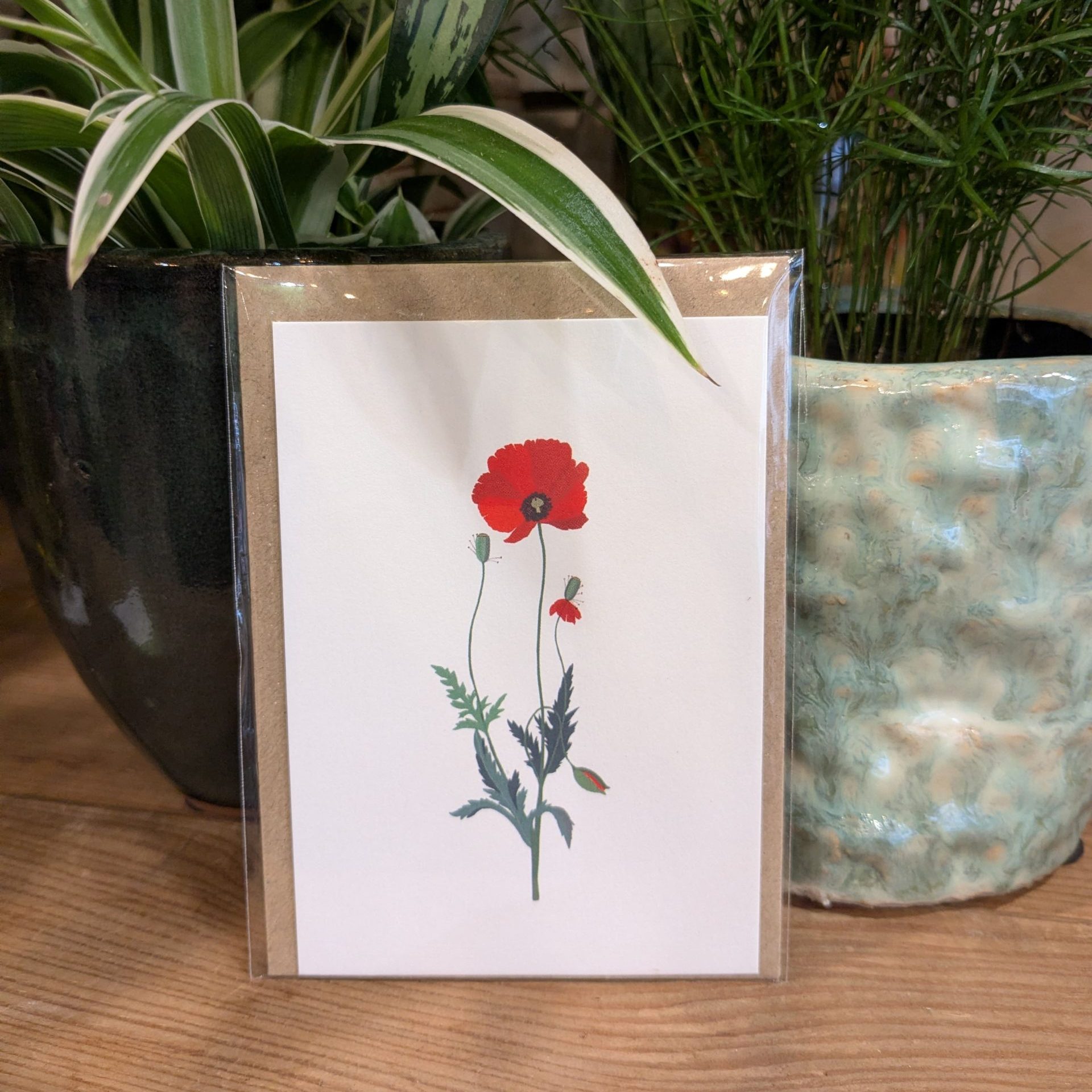 Carte message Coquelicot