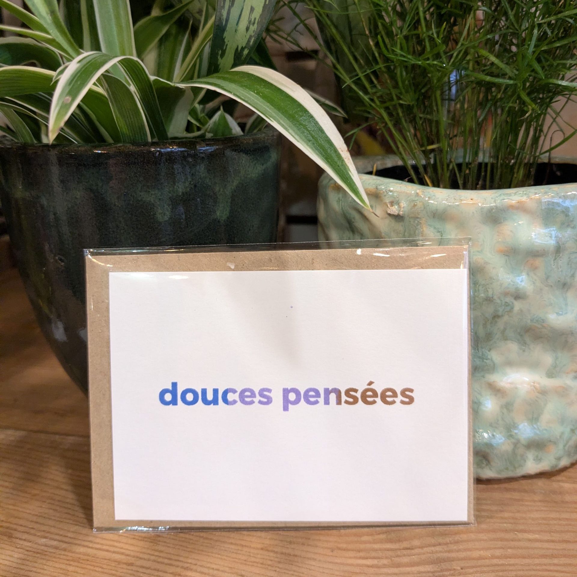 Carte message "Douces Pensées"