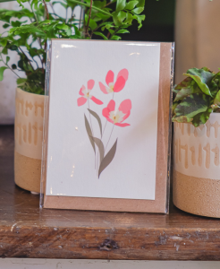 Carte message Tulipes Roses